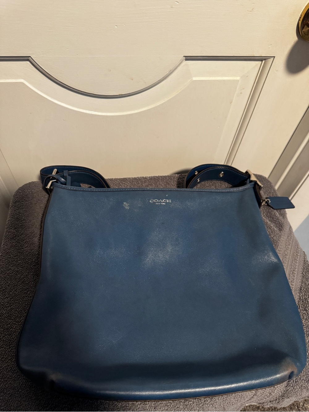 Coach Leather Shoulder Bag in Blue